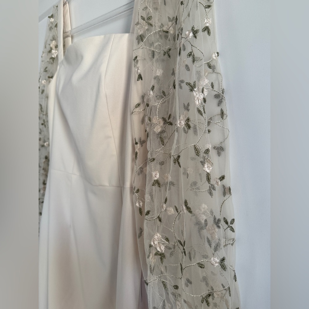 🔥Lichi Cream Sheath Midi Dress with Puff Sleeves in Perfect condition 🔥 - Picture 3 of 13